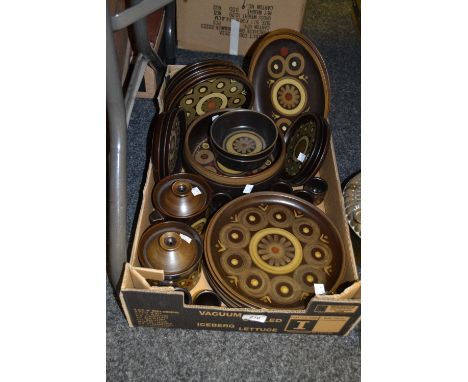 Denby - Arabesque table ware, including dinner plates, dessert plates, egg cups, fruit bowl;  etc 