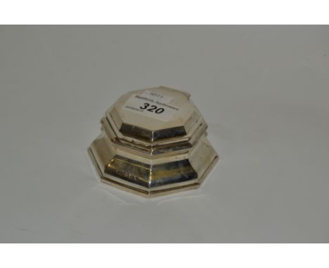 An Art Deco silver hexagonal inkwell, with glass liner, Sheffield 1931