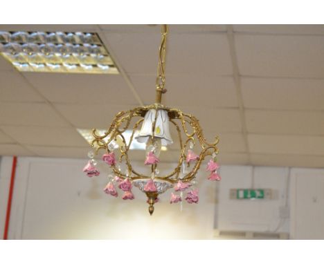 A 20th century gilt and ceramic chandelier 