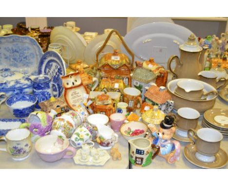 Decorative Ceramics - Price Brothers Cottage tea service;  a similar biscuit barrel;  other novelty teapots;  etc