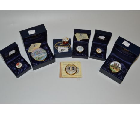 Crummles & Co. Enamel Patch Boxes - Lincoln Cathedral, boxed with certificate; The Millennium Dome London: To Celebrate the Y
