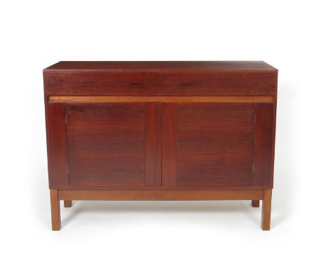 ‡ An Alan Peters Furniture mahogany sideboard designed by Alan Peters OBE, made in 1977,  two piston fit drawers with hand-cu