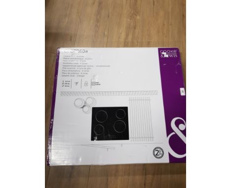A COOKIE AND LEWIS 4 ZONE CERAMIC HOB STILL IN BOX