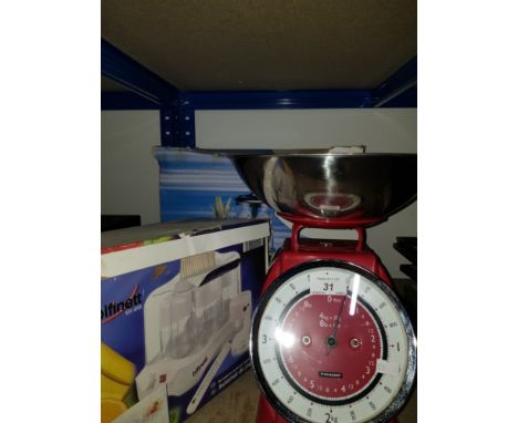 A SET OF TYPHOON SCALES KENWOOD BLENDER ETC
