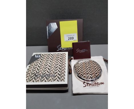 STRATTON V AND A ART DECO CHEVRON POWDER COMPACT AND MIRROR