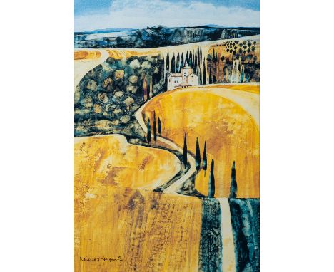 *Michael Morgan (British, b.1928)
Two Limited Edition Prints of Morgan's Landscape with Houses 
Giclee Prints
The first numbe