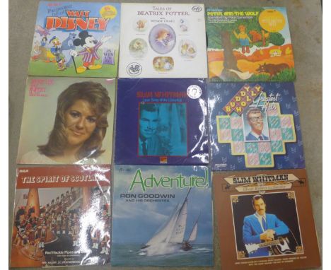 LP records including Buddy Holly, Beatles (compilation), Carpenters, etc. 