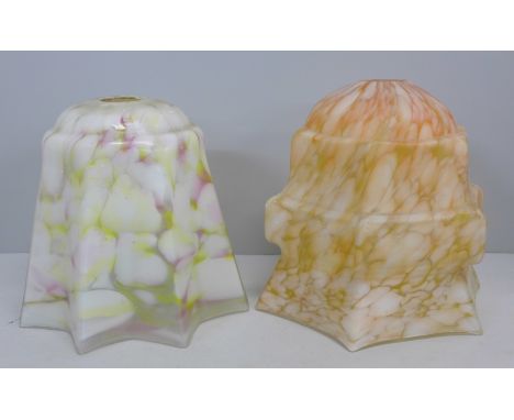 Two 1930s glass pendant light shades **PLEASE NOTE THIS LOT IS NOT ELIGIBLE FOR POSTING AND PACKING** 