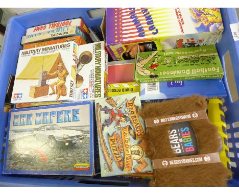 A box of games, puzzles and model kits including some vintage **PLEASE NOTE THIS LOT IS NOT ELIGIBLE FOR POSTING AND PACKING*