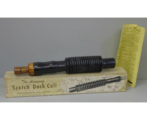 The Scotch Game Call Company, New York duck call device, boxed 