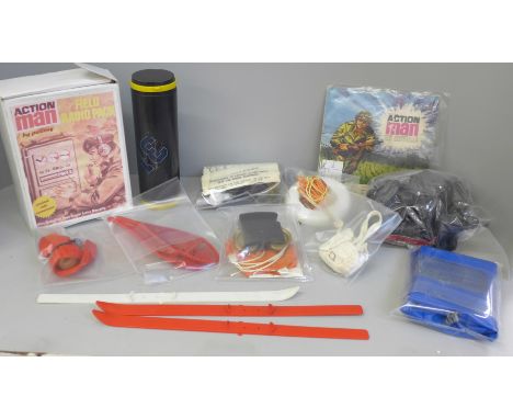 A box of Action Man accessories 