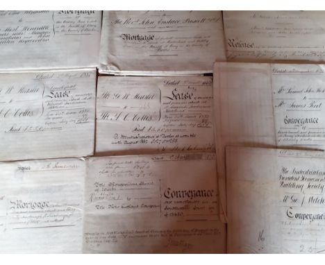 Indentures-A group of 19th Century vellum papers to include an 1873 Mortgage between The Right Honourable Lord Otho Augustus 