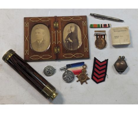 WWI medals to include British War Medal and 1914-15 Star awarded to 1537 Pte. E E Smith Oxf &amp; Bucks LI, a George VI Long 