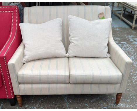 SOFA, country house style striped fabric upholstered, 112cm x 80cm x 90cm. 