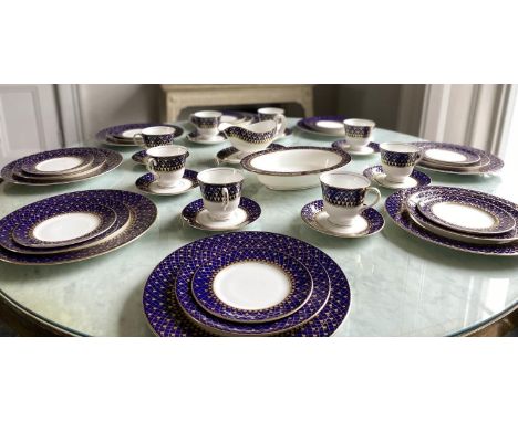 SUPPER SERVICE, English Fine Bone China, Royal Worcester 'Monte Carlo', with eight place, five piece settings, approx. 44 pcs