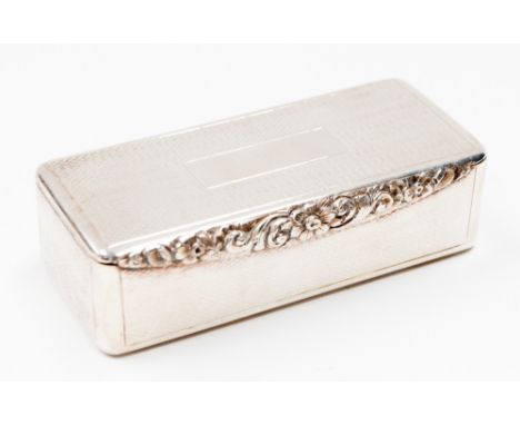 A Taylor & Perry silver snuff box, machine engraved, foliate lip, gilt interior, Birmingham 1831