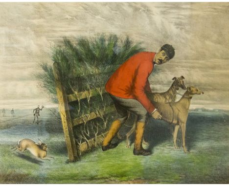 A nineteenth century colour sporting print, 'Tom Wilkinson, Slipper at Waterloo Cup', dated 1886, framed, 48cm by 62cm