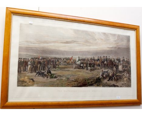 After Richard Ansdale, 'The Waterloo Coursing Meeting' colour print, framed, 48cm by 100cm