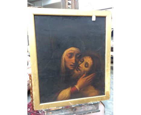 Eighteenth Century European School, Christ and Mary, oils on wooden panel, unsigned, 65cm by 52cm