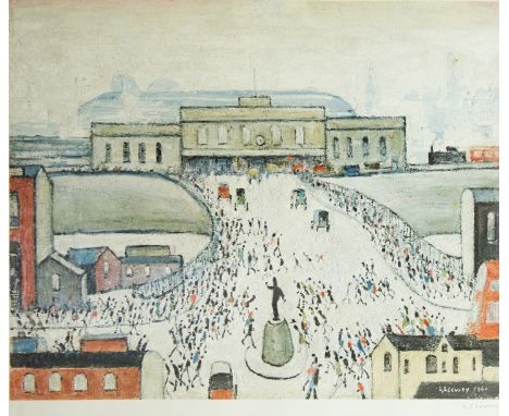 Lowry, Laurence Stephen (British) (1887-1976), 'Station Approach', signed print, framed, 40cm by 50cm

Note: Artists Resale R