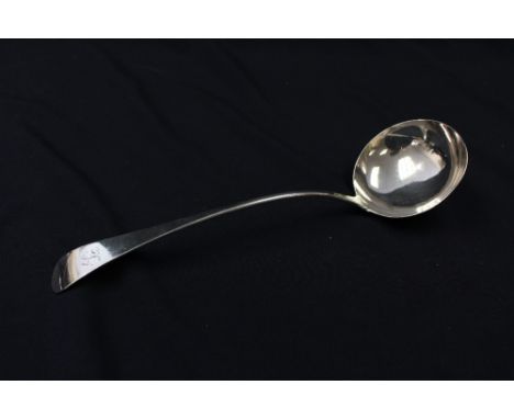 A Victorian silver ladle, of plain Old English pattern, Martin, Hall and Co., Sheffield 1842, 34cm long, 7.01ozt