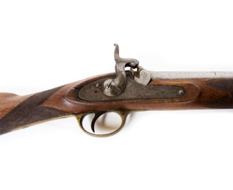A nominal 17 bore single barrel percussion shotgun of overseas manufacture but bearing post 1855 Birmingham proof marks, the 