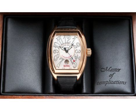 A Franck Muller 18K  'King Conquistador' Gentleman's Wristwatch, No.04, 8001, with large silver dial with luminescent Arabic 