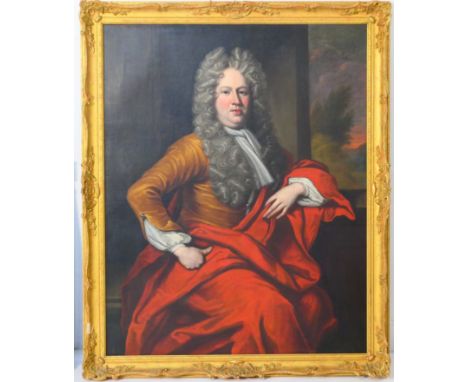 Circle of John Baptist Closterman (Osnabruck 1660-1713 London), Portrait of a gentleman, seated three quarter length in a red