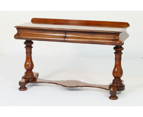 Victorian mahogany washstand, circa 1840-60, rectangular top with a moulded edge and fitted with two ogee fronted frieze draw