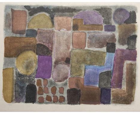 Eduard Bargheer1901 Hamburg- 1979 Hamburg - Ohne Titel - Farblithografie/Papier. 65/120. 43,5 x 57 cm, 53,5 x 67 cm. Sign. un