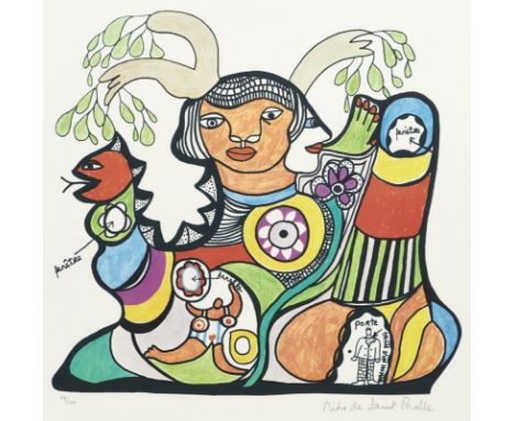 Niki de Saint Phalle1930 Neuilly-sur-Seine - 2002 San Diego - "Hommage à la vie" - Farboffset/Papier. 68/100. 46 x 50 cm, 80,