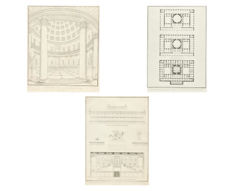 Karl Friedrich Schinkel1781 Neuruppin - 1841 Berlin (gezeichnet und nach) - Grundrisse Neues Museum - Kupferstich/Papier. 48,