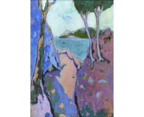 Heinrich Steiner1911 Kaiserslautern - 2009 Rom - "Küstenstraße" - Öl/Lwd. 70 x 50 cm. Sign. r. u.: HSteiner. Rückseitig auf d
