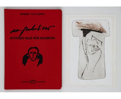 Mimmo Paladino1948 Paduli -  lebt und arbeitet in Mailand - "100 Tage für Salzburg" - Mappenwerk mit einer farbigen Kaltnadel