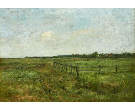 Rudolf Höckner1864 Wolkenstein - 1942 Bad Mergentheim - "Wedeler Au" - Öl/Lwd. 47,5 x 66,5 cm. Sign. und dat. l. u.: R. Höckn