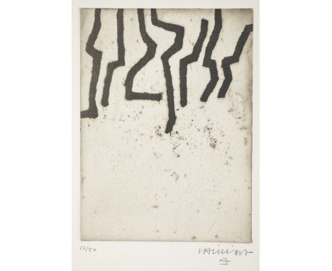 Eduardo Chillida1924 San Sebastián - 2002 San Sebastián - "Aldati" - Aquatintaradierung/Papier. 12/50. 23,9 x 17,7 cm, 36,3 x