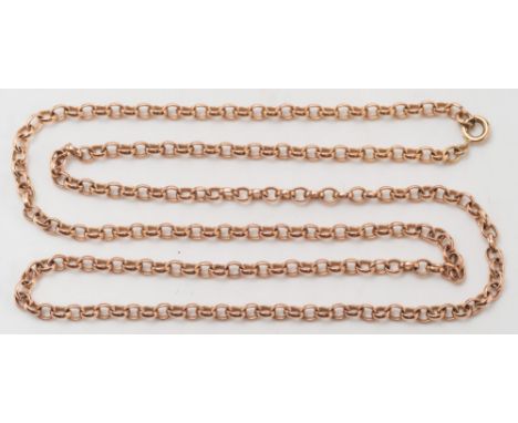 A 9ct gold belcher link chain:, approximately 14gms gross weight. 