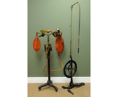 1890s Dentist cast iron treadle Drill with shaped foot pedal, spoked wheel and adjustable tool &amp; an A &amp; T Ltd. of Edi