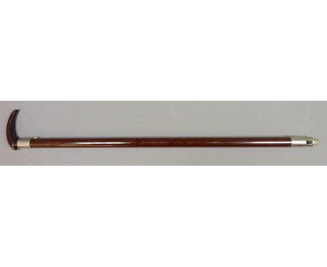 Early 20th century Bakelite walking stick with shaped handle and torch attachment ferrule,  Reg No.818856, BEKKO PAT PDG 9521