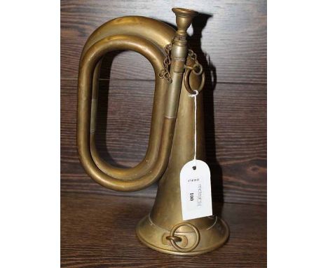 1914 'R. SCHOPPER OF LEIPZIG' GERMAN BUGLE
with crest, 26cm high
The bugle with dents to the body. 