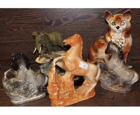 LOT OF CERAMIC FIGURES
including a pair of Staffordshire style figures