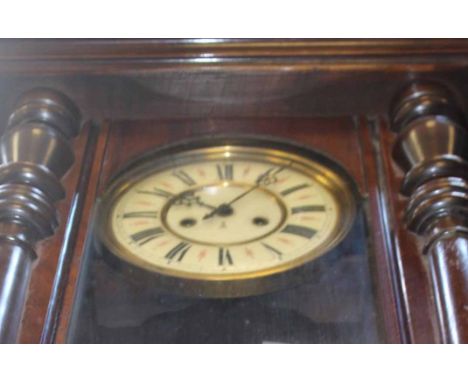 LATE NINETEENTH /EARLY TWENTIETH CENTURY MAHOGANY CASED VIENNA WALL CLOCK, 
by Gustav Becker, the roman dial, housed in a typ