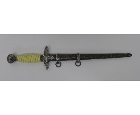 A German dagger with scabbard, the blade marked C. Gustav Spitzer, Solingen, a/f