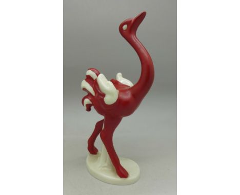 A Goebel figure of a stylised ostrich, marked 1956, 18cm