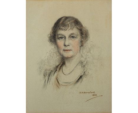 D. R. Beresford (British, 20th Century) -
Portrait of a lady -
Pastel -
32.5 x 25cm -
Signed lower right and dated 1934


