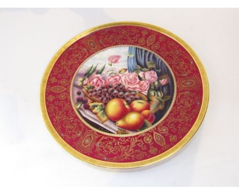 A large Royal Worcester charger produced to commemorate the 250th anniversary of the factory and with central painted panel i