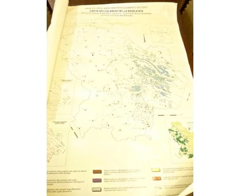 A large quantity of large scale Ordnance Survey maps including some copies, reproduction British Isles geological map togethe