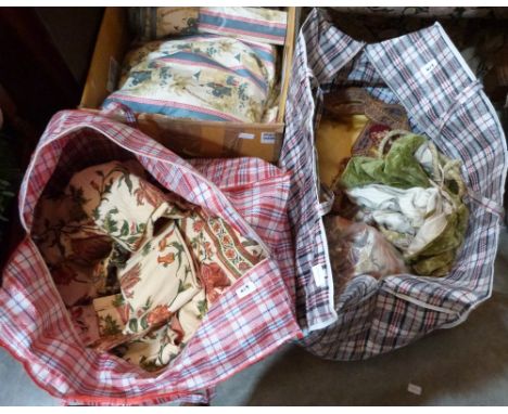 A large quantity of curtains and textiles