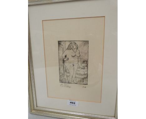 ATTRIB: FERNANDO BOTERO. COLUMBIAN bn. 1932 Study of a nude. Signed in pencil. Lithograph 10' x 7'