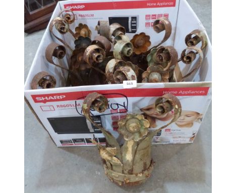 Architectural antiques. Nine wrought iron pillar capitals